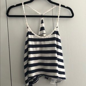 Abercrombie Striped Tank Top with Flowers